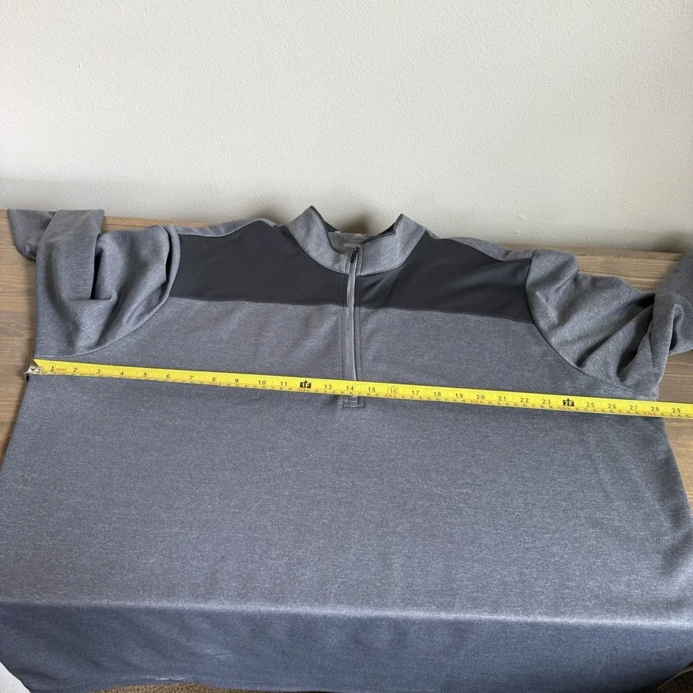 Adidas Golf Men's 2XL Two Tone Grey 1/4 Quarter Zip Long‎ Sleeve Pullover